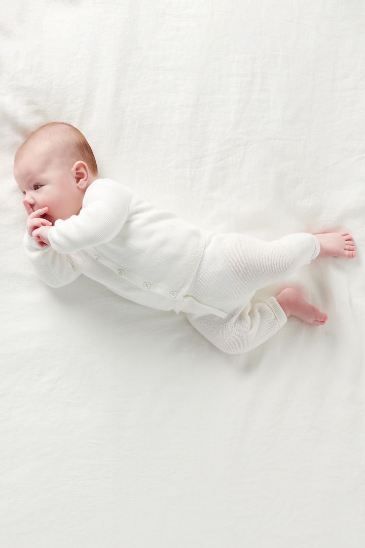 Organic Baby-Strickhose weiß