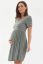 Preview: Maternity and Nursing Dress olive / weiß Striped