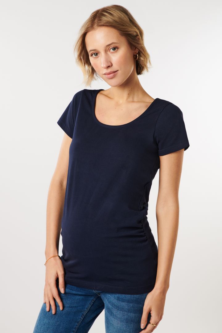 Organic Umstandsshirt mit Rückendetail navy