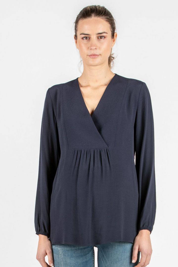 Cross-Over Maternity Blouse navy