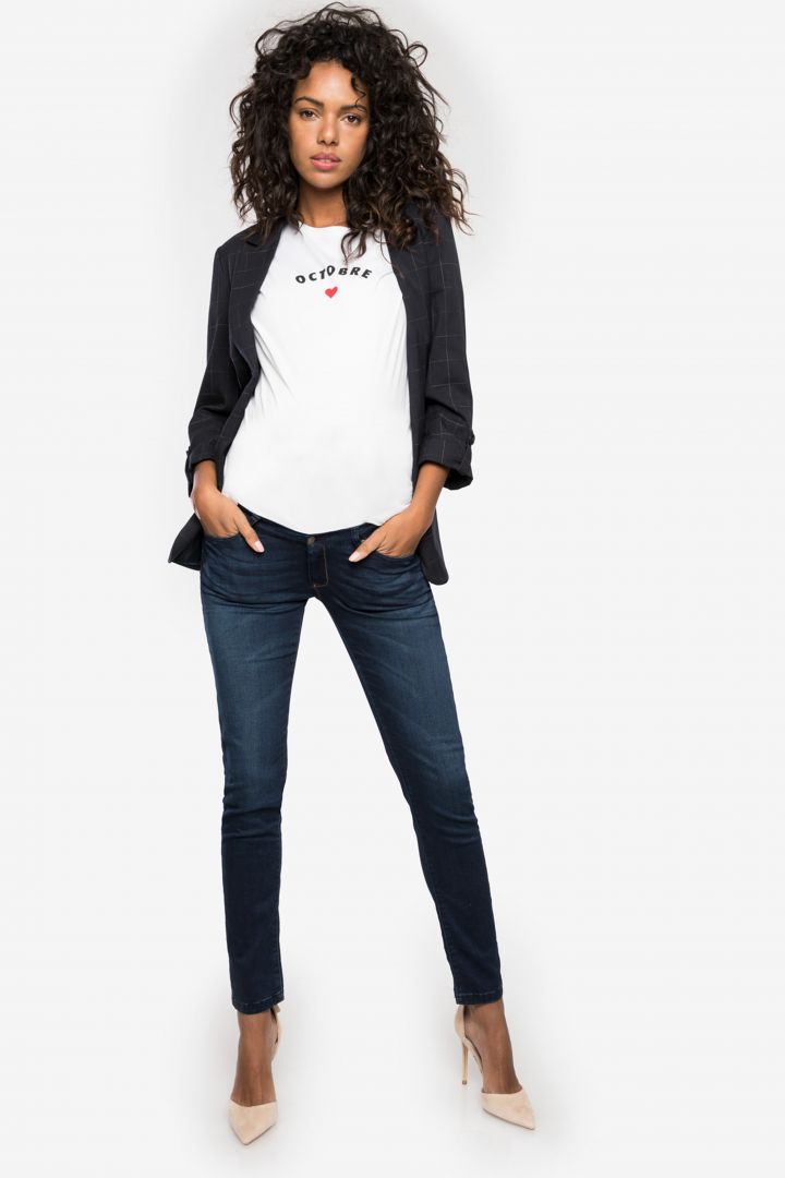 Slim Fit Maternity Jeans with Seamless Band denim
