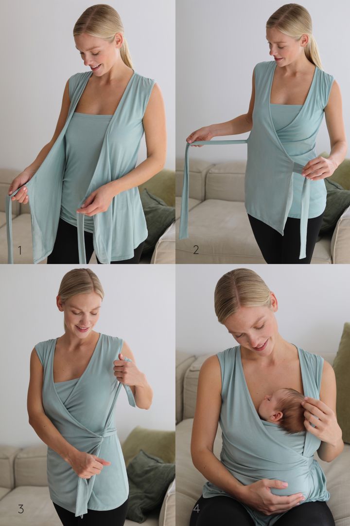 Eco Viskose Skin to Skin Baby Bonding Top salbei