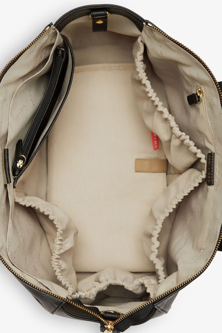 Luxe Wickeltasche aus Kalbsleder schwarz