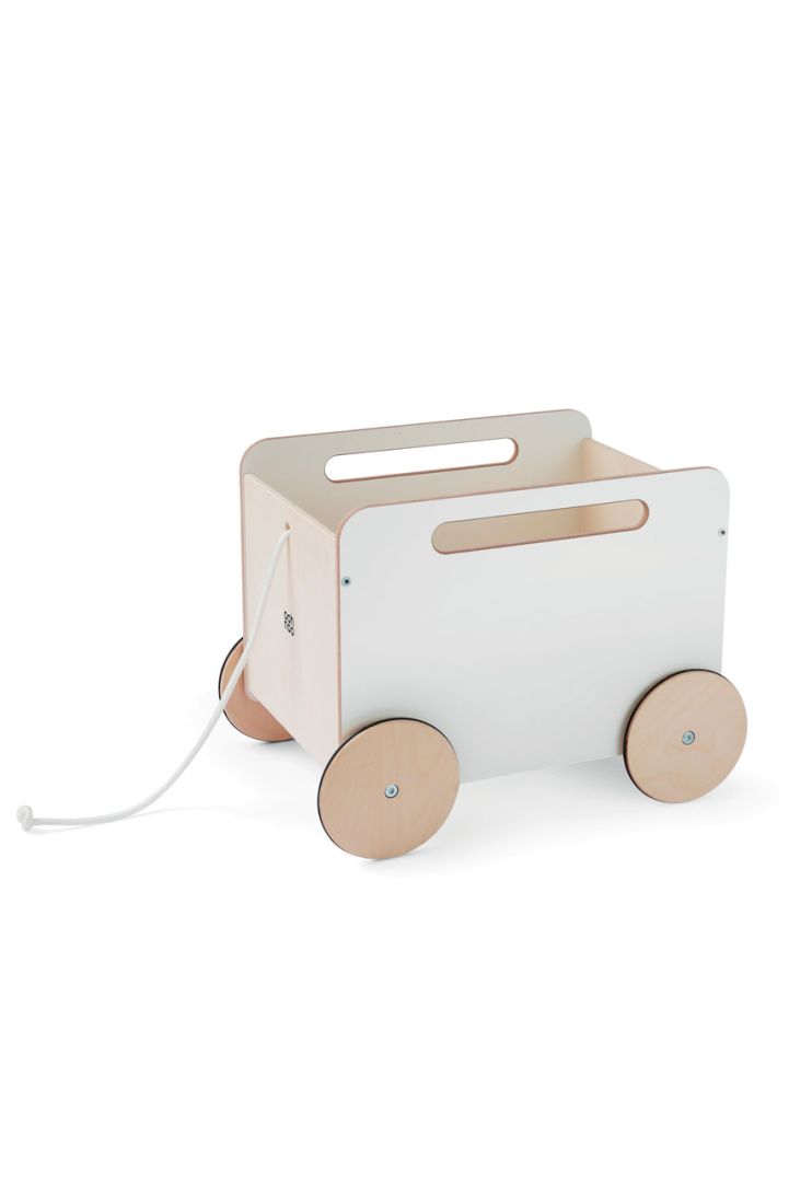 Spielzeugkiste auf Rädern weiß