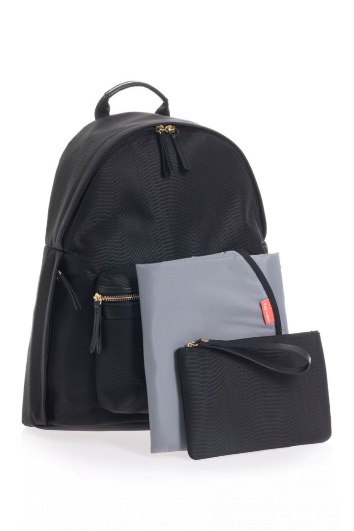 Wickelrucksack Pythonoptik schwarz