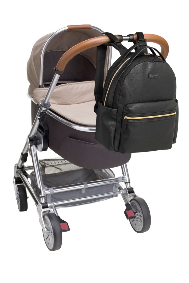 Wickelrucksack aus veganem Kunstleder mit Reißverschluss