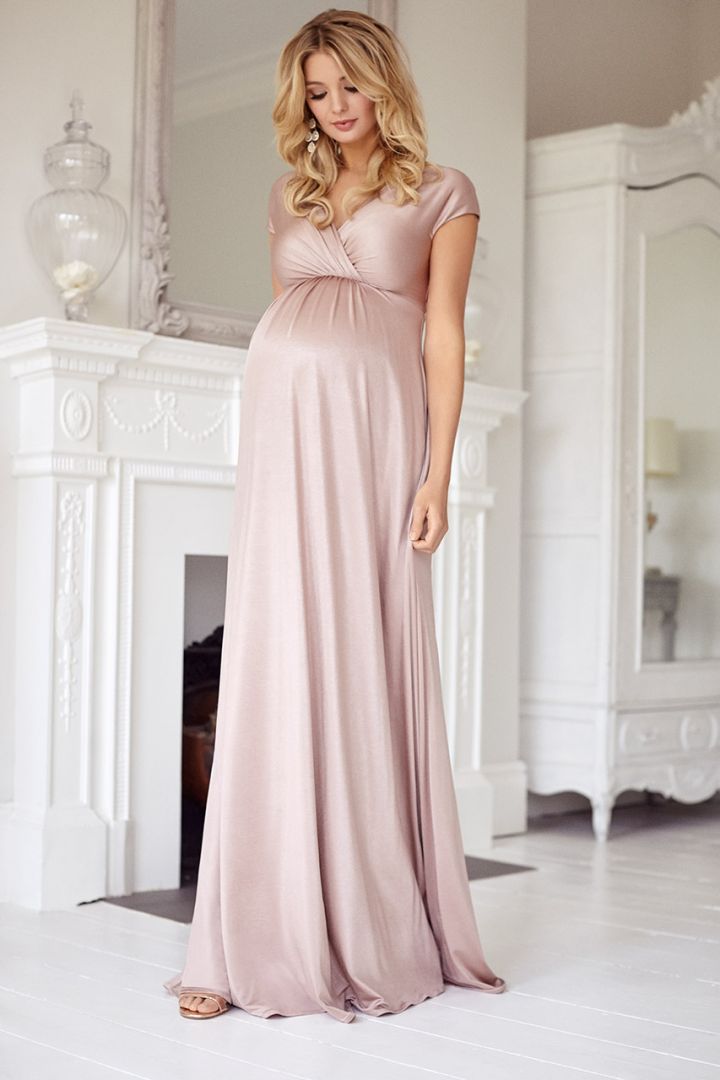 Festliches Umstands- und Stillkleid lang rosa