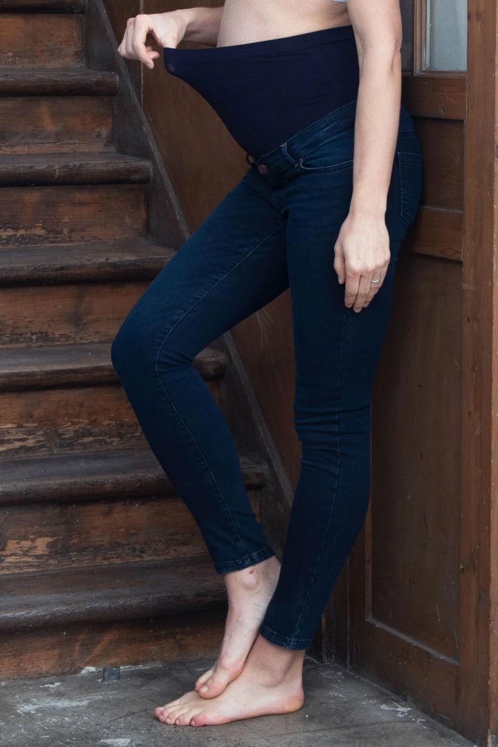 Slim Fit Maternity Jeans with Seamless Band denim