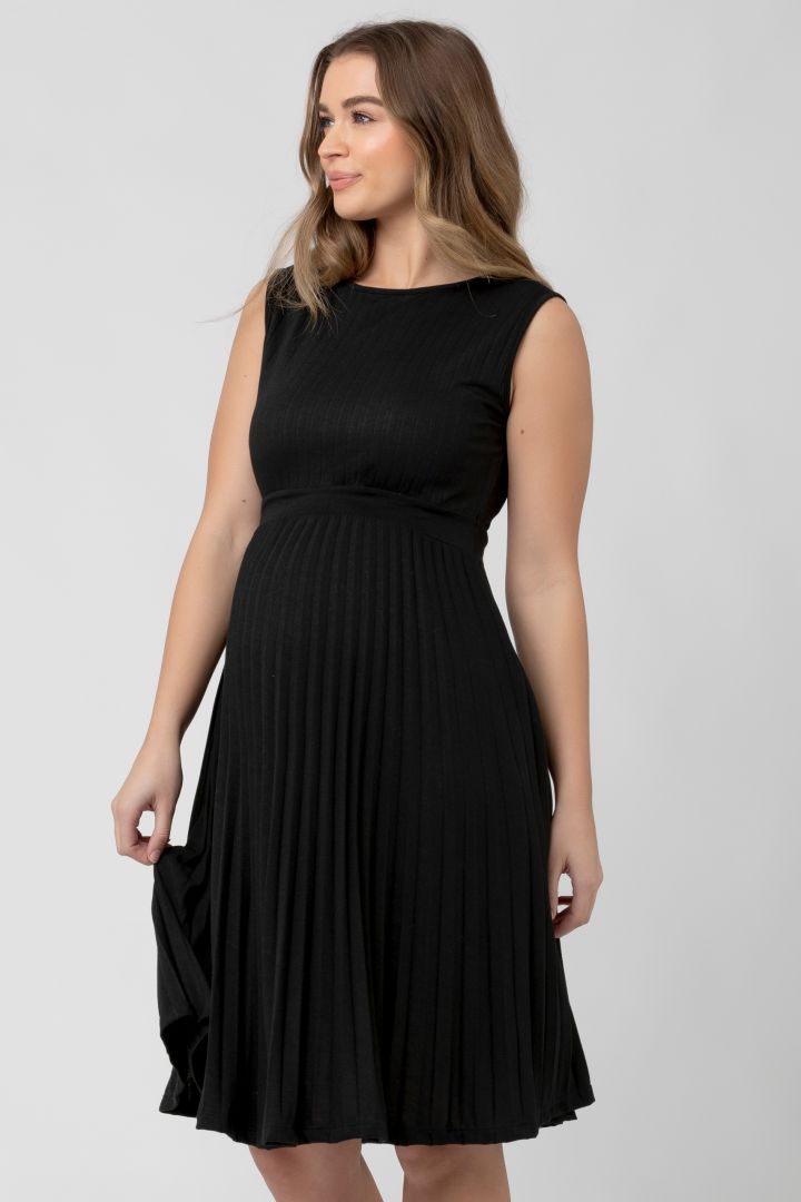 Maternity Dress with Pleats black