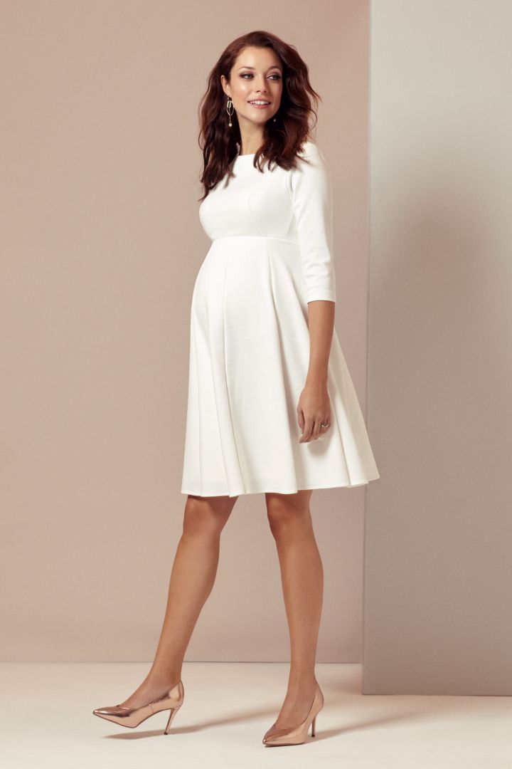 Umstandsbrautkleid mit U-Boot-Ausschnitt