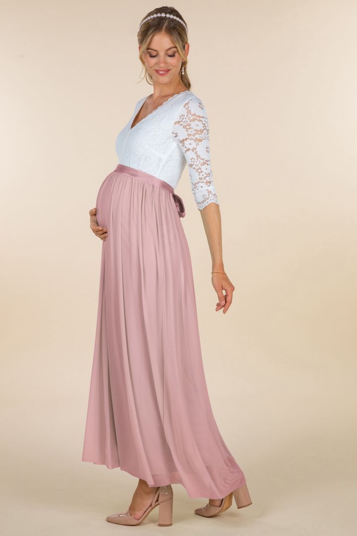 Maxi Umstandsbrautrock aus Tüll rose