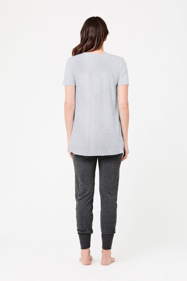 Raw Edge Umstands- und Stillshirt grau meliert