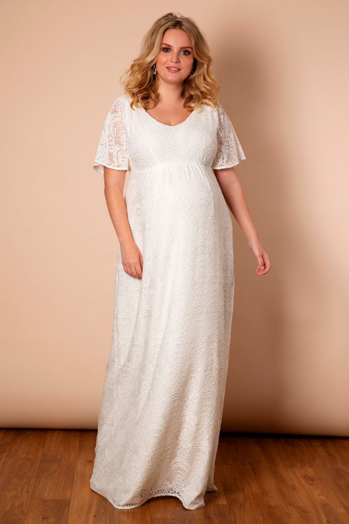 Plus Size Umstandsbrautkleid mit Kimonoärmeln