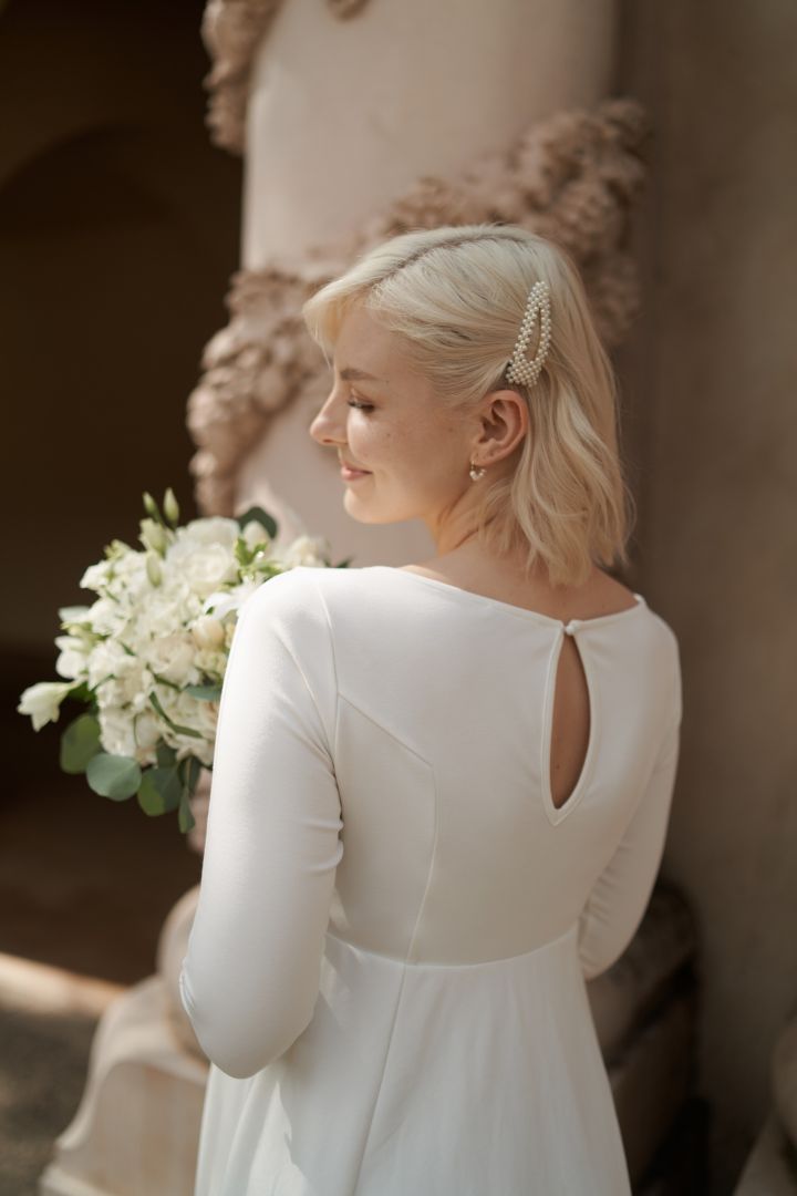 Ecovero Umstandsbrautkleid mit Keyhole Rückenausschnitt