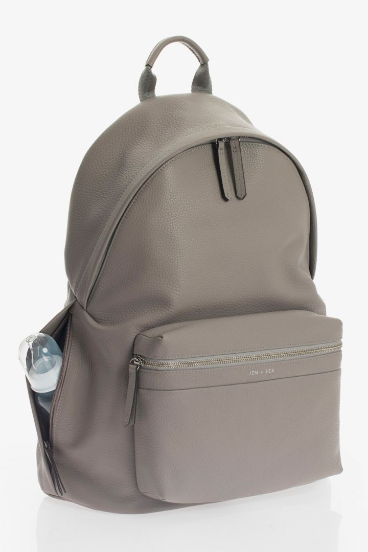 Luxe Wickelrucksack aus Kalbsleder grau