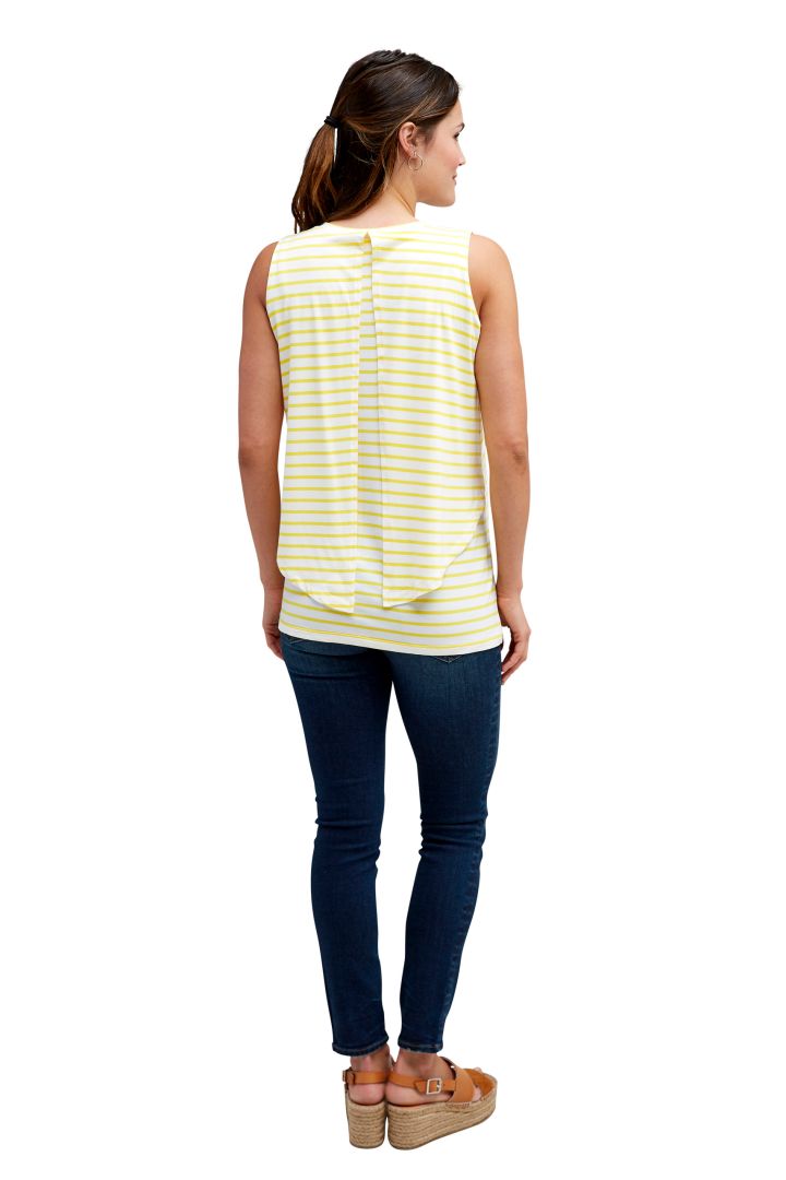 Layered Maternity and Nursing Top Stripes white/yellow