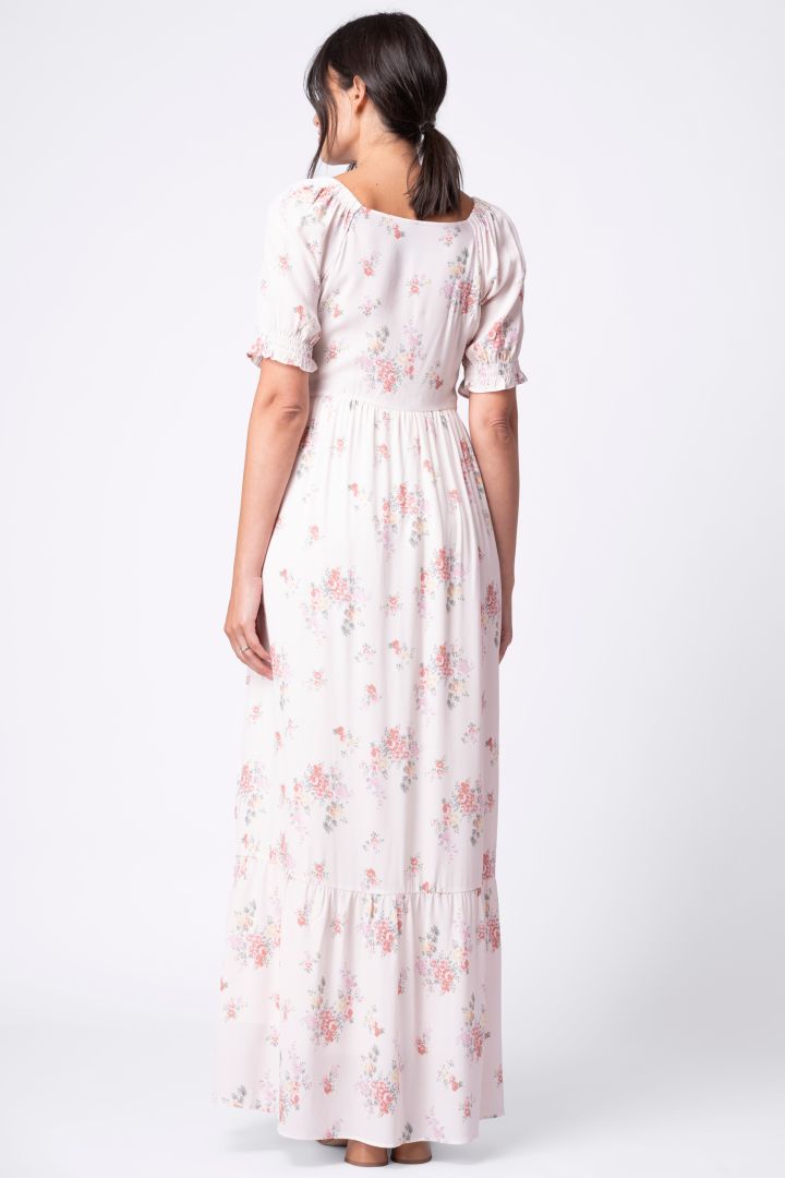 Maxi Umstands- und Stillkleid mit Blumen Print