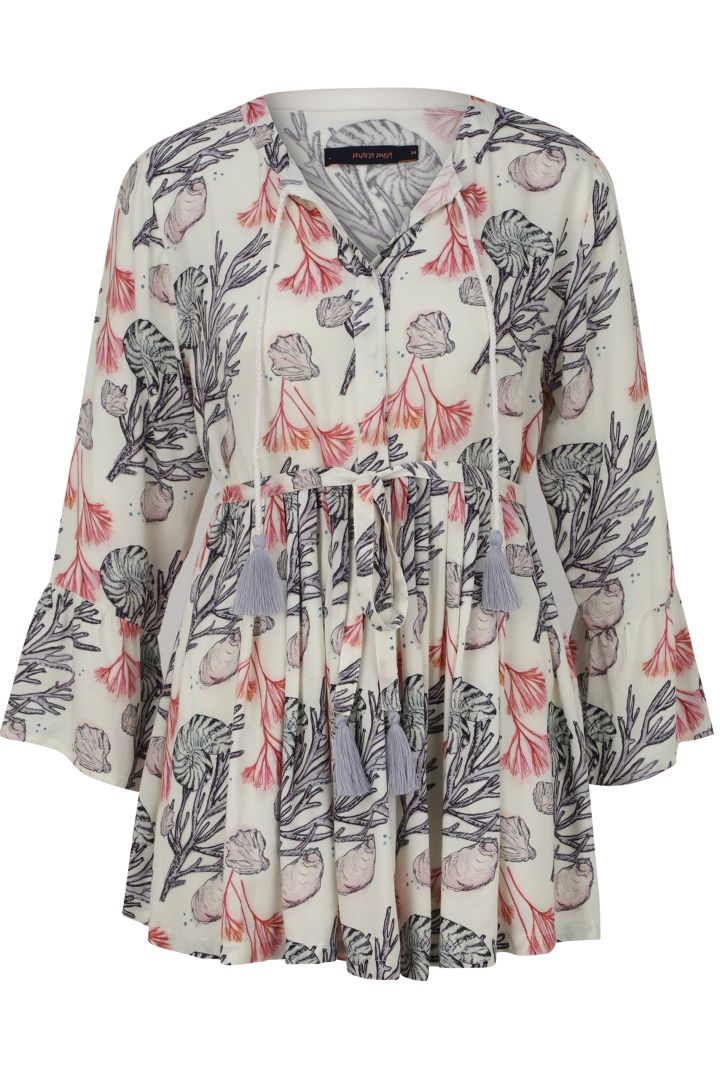 Umstands- und Stilltunika mit Korallen Print