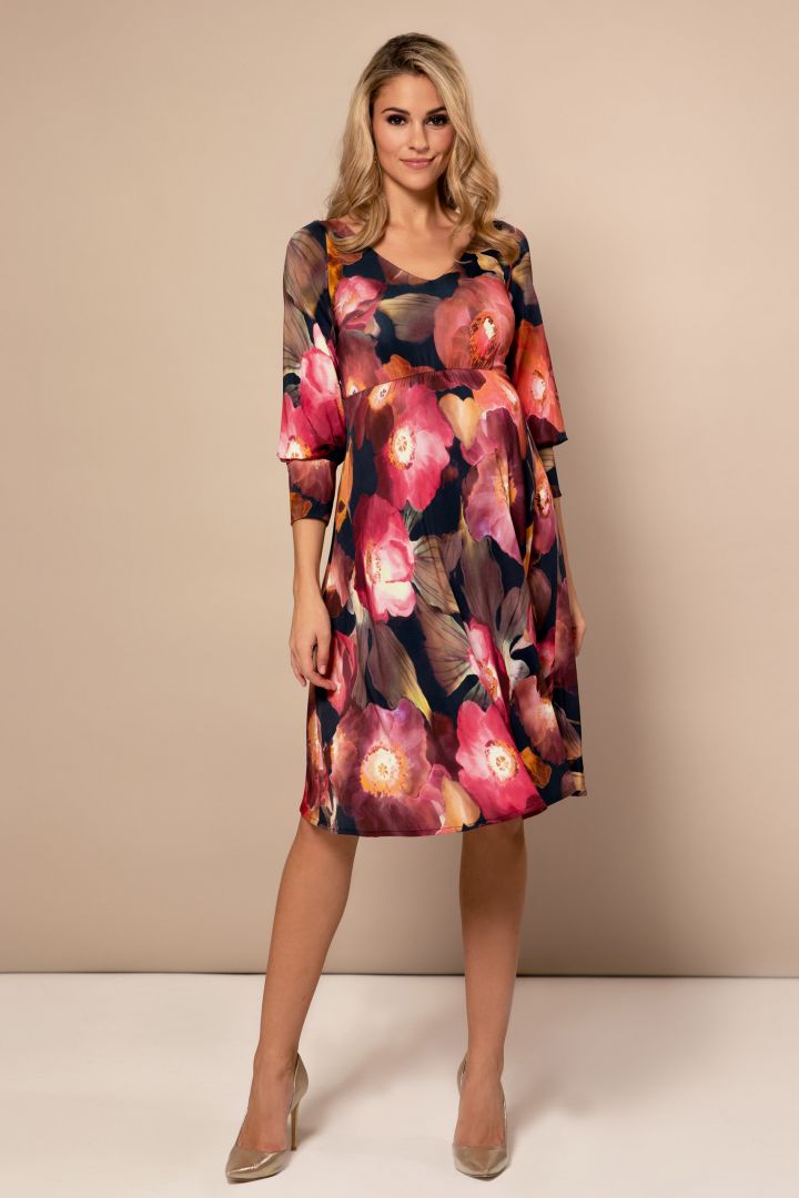 Maternity dress with bishop sleeves
