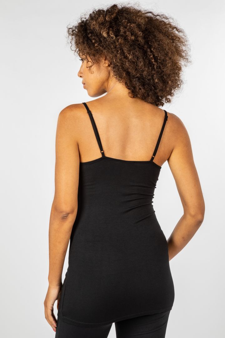 Ecovero Umstandsunterhemd mit Spitze schwarz