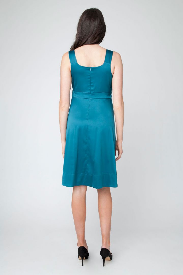 Satin Maternity Dress petrol
