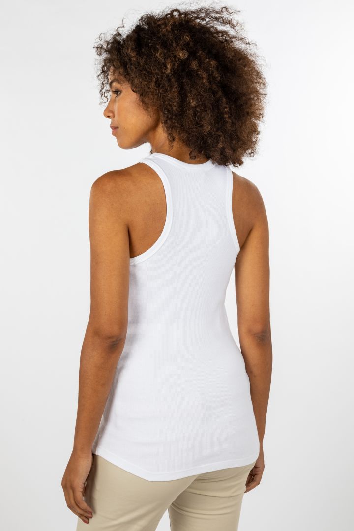 Ribbed Umstands-Tank Top aus Bio-Baumwolle weiß