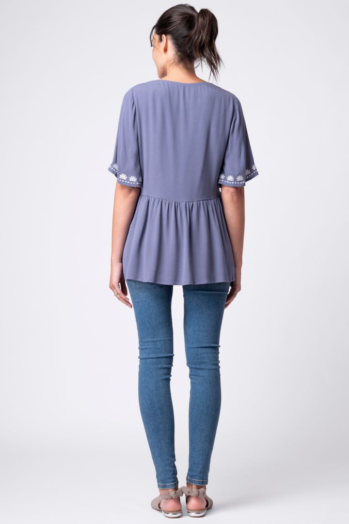 Umstands- und Still-Tunika mit Stickereien