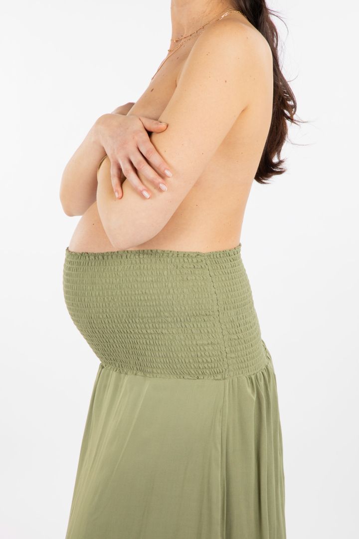 2 in 1 Maternity Skirt and Dress khaki