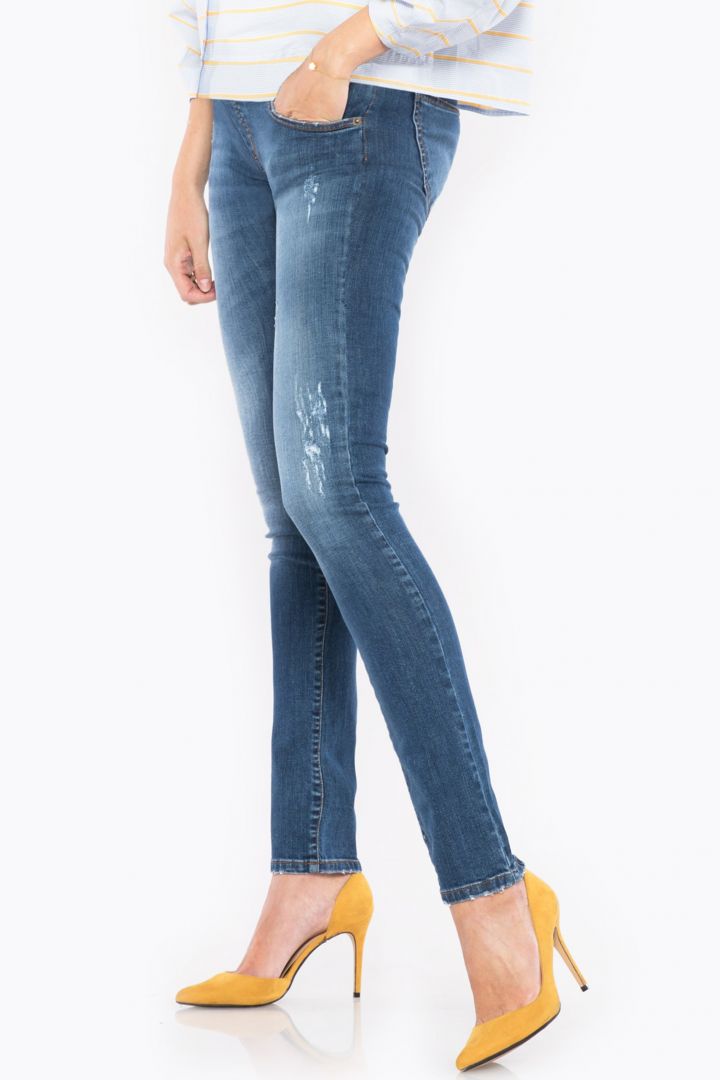 Slim Fit Unterbauch Umstandsjeans denim