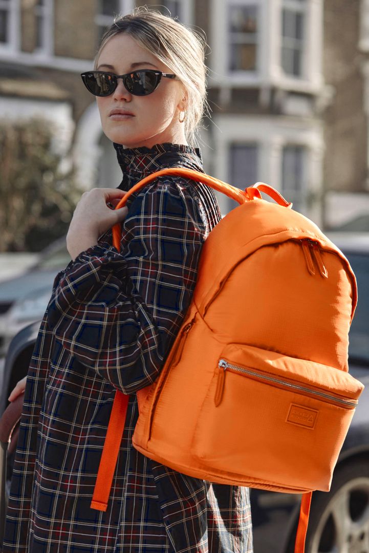 Baby-Changing Backpack Eco Made of Recycled Nylon orange