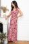 Preview: Maxi Maternity and Nursing Dress with Floral Print purple
