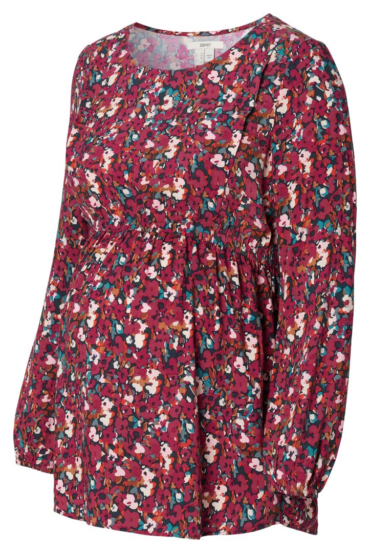 Maternity and Nursing Blouse with Flower Print