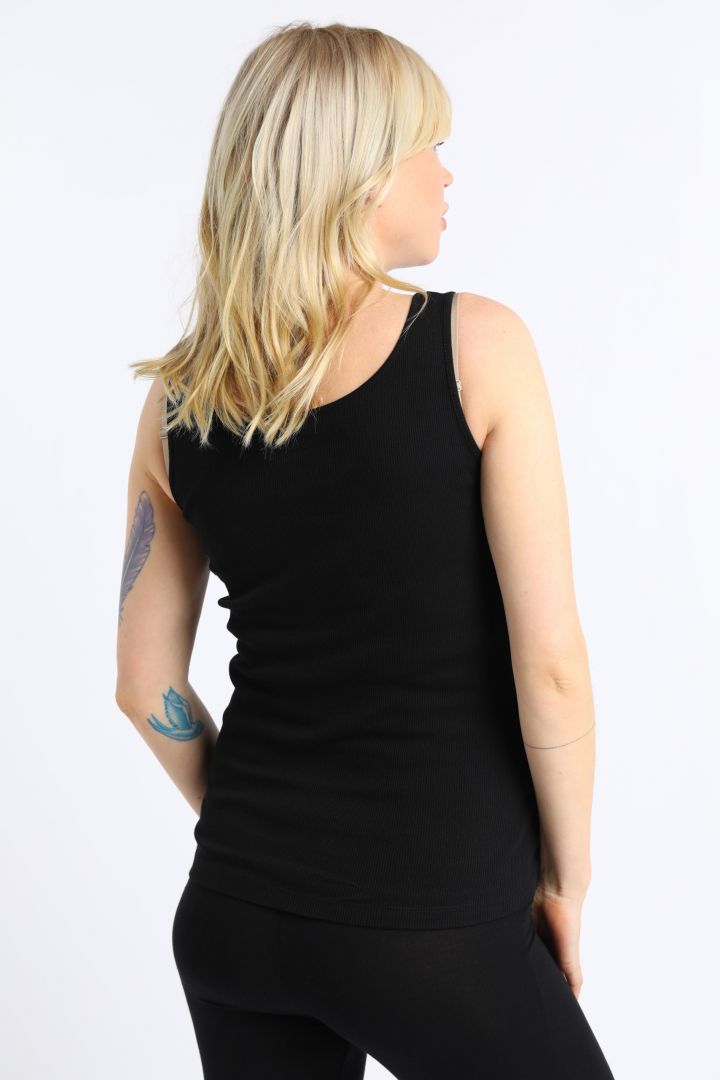 Organic Maternity and Nursing Top with Button Front black black