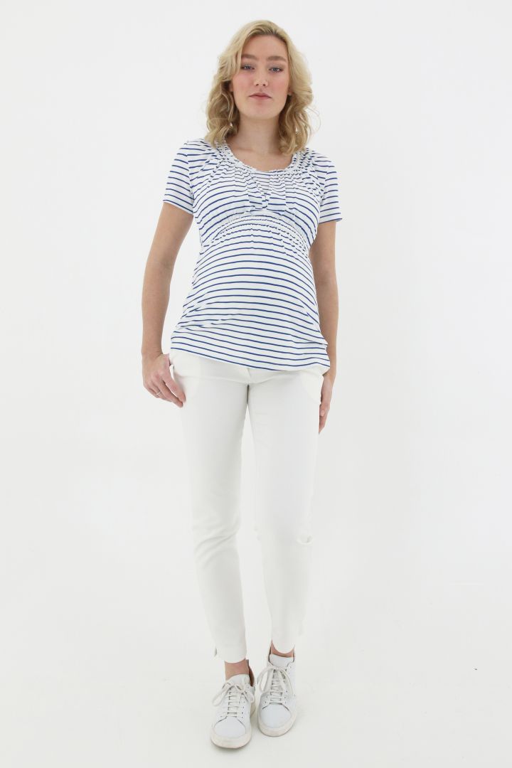 Slim Fit Business Maternity Trousers white