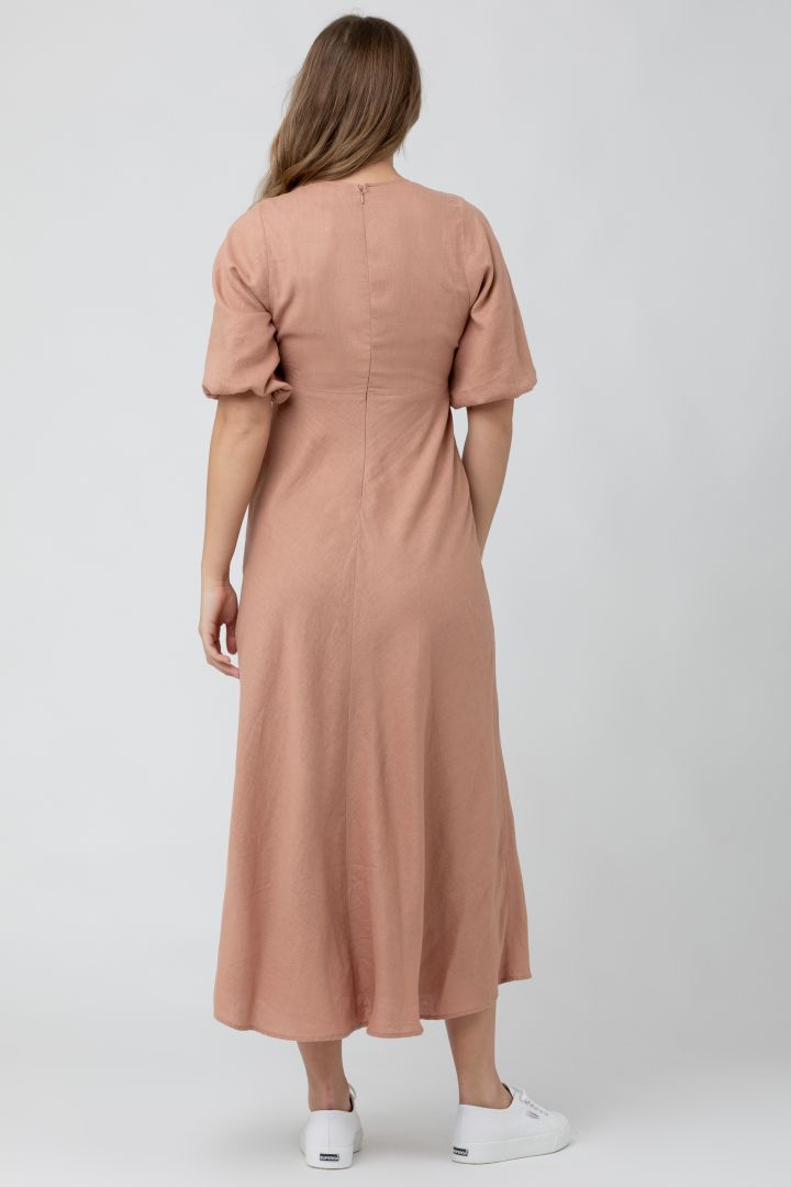 Midi Umstands- und Stillkleid zum Binden