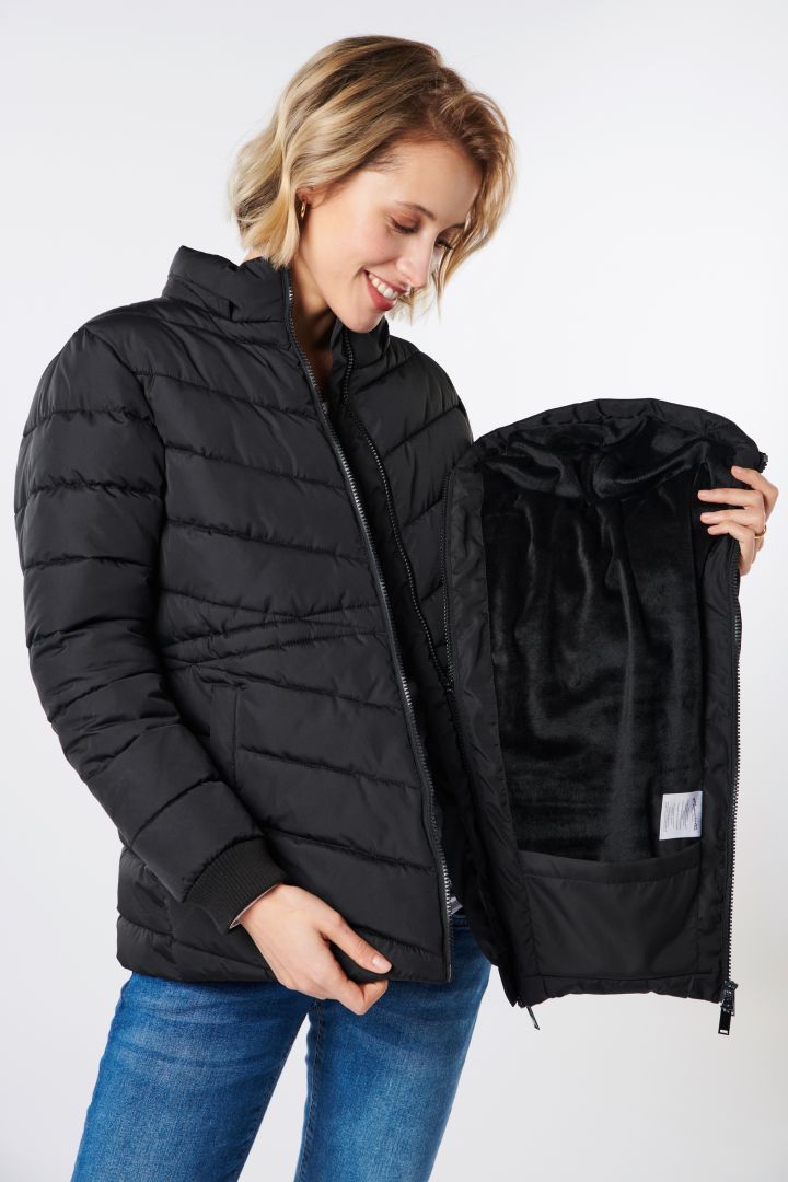 Eco Umstands- und Tragejacke mit abnehmbarer Kapuze