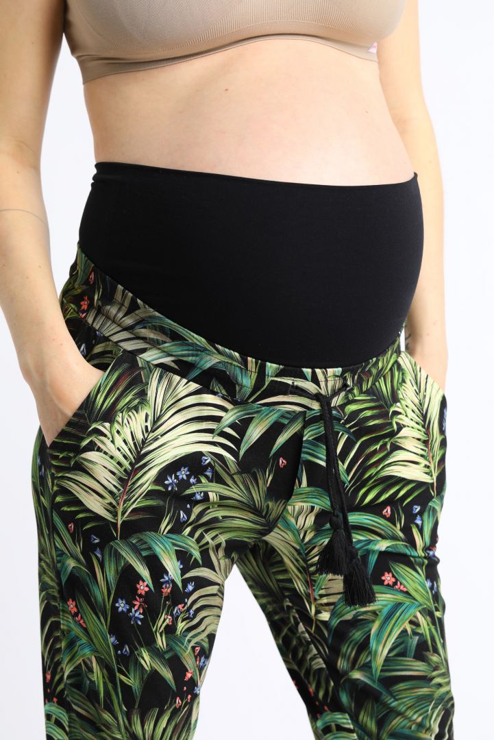 Ecovero Maternity Trousers with Palm Print