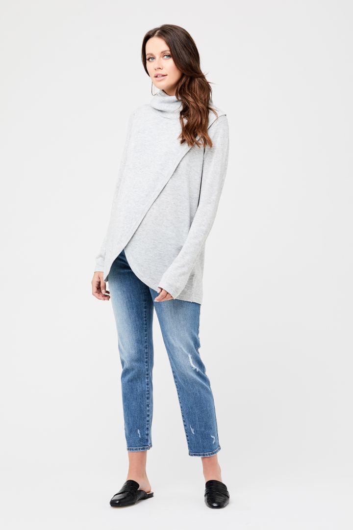 Umstands- und Stillpullover mit Rollkragen