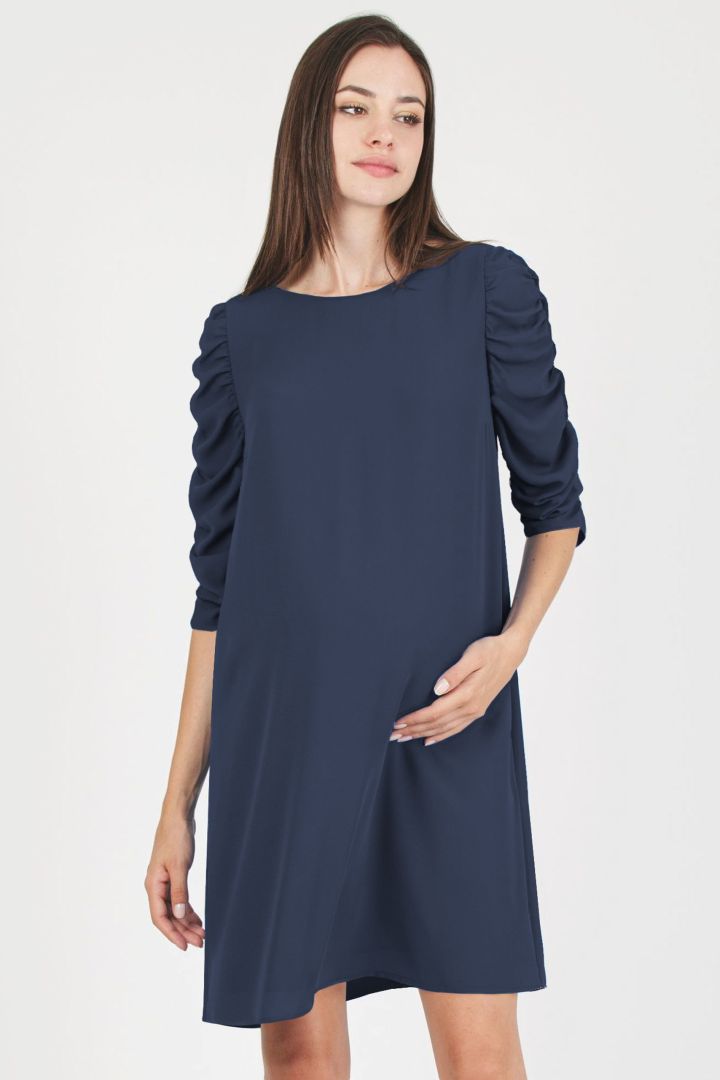Chiffon Maternity Dress blue