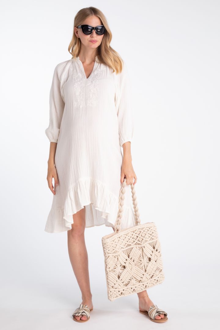 Double Cotton Boho Umstandskleid