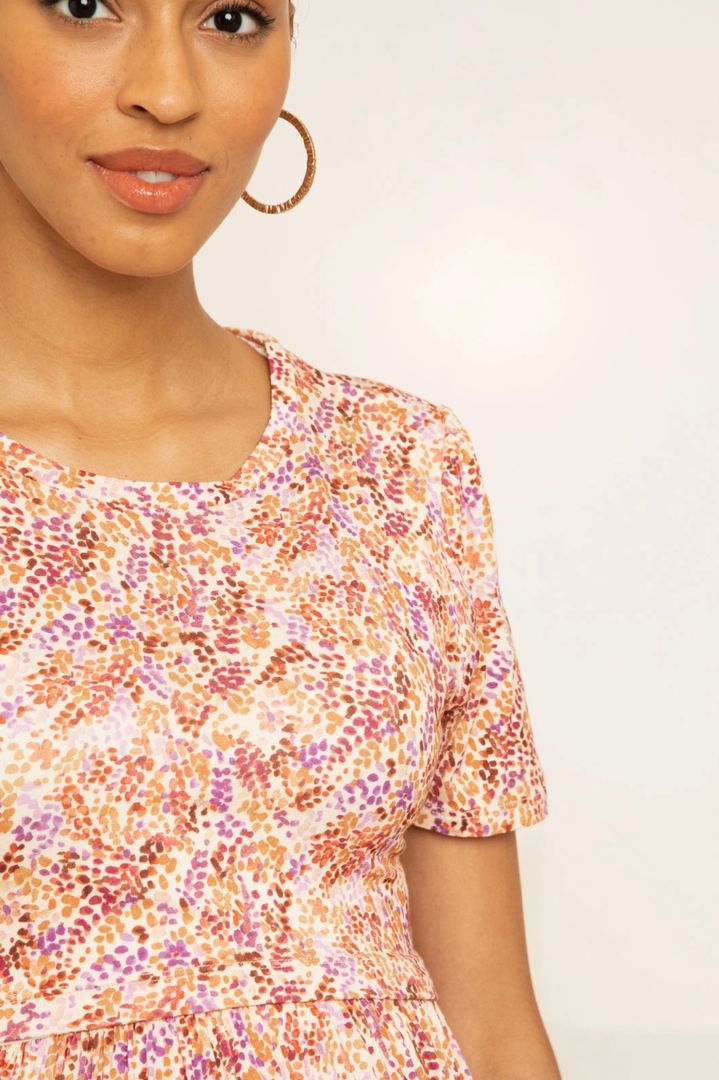 Midi Maternity and Nursing Dress with Floral Print