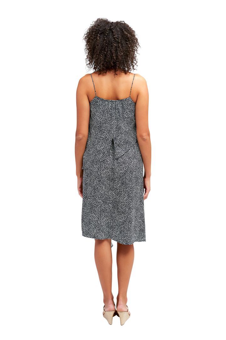 Maternity Dress with Asymmetrical Nursing Layer Animal Print