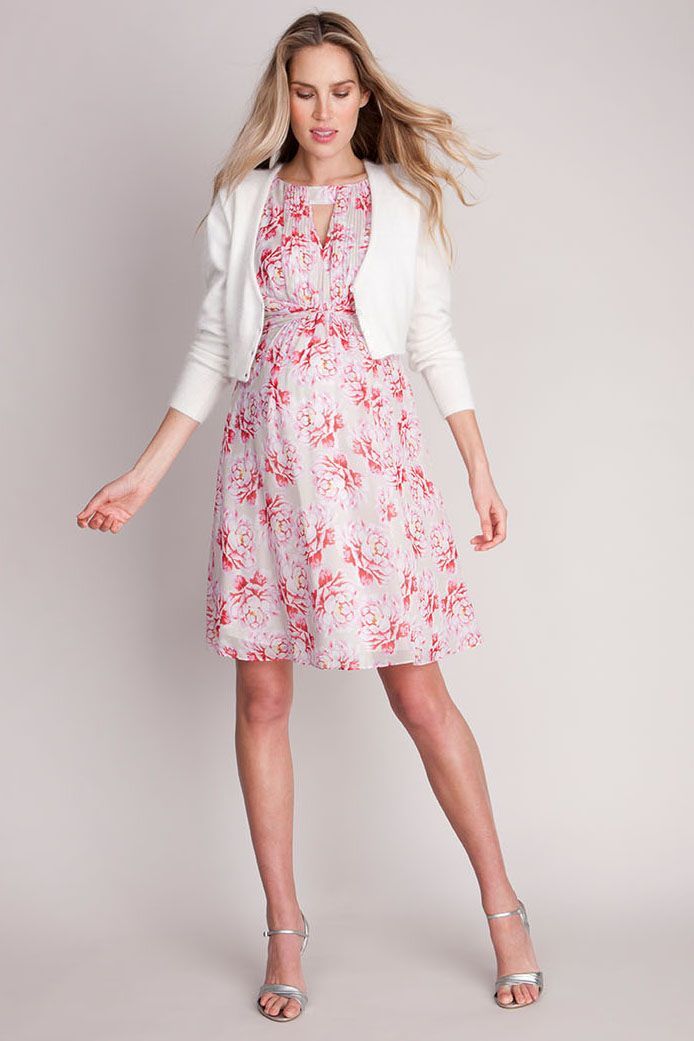 Floral Umstandskleid aus Seide