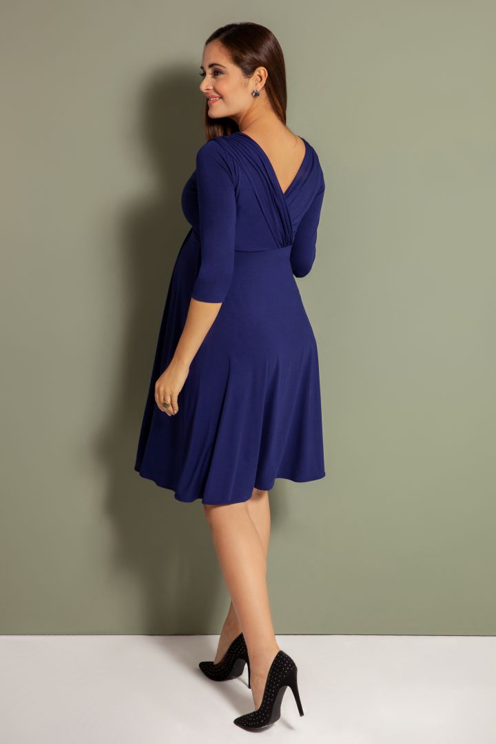 Festive Maternity Dress navy