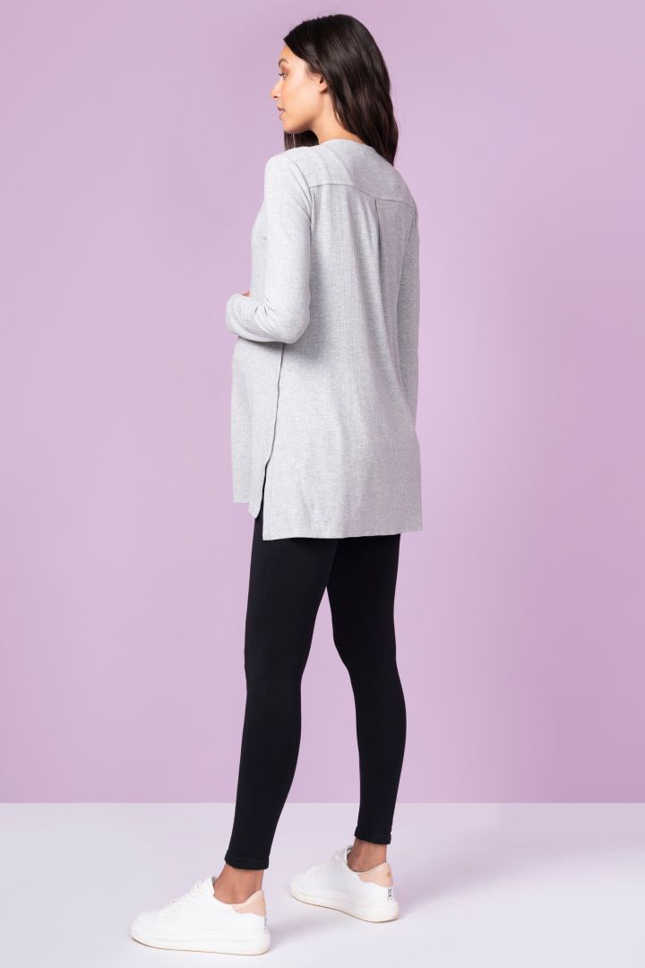 Rippstrick Umstandsshirt mit seitlicher Stillöffnung