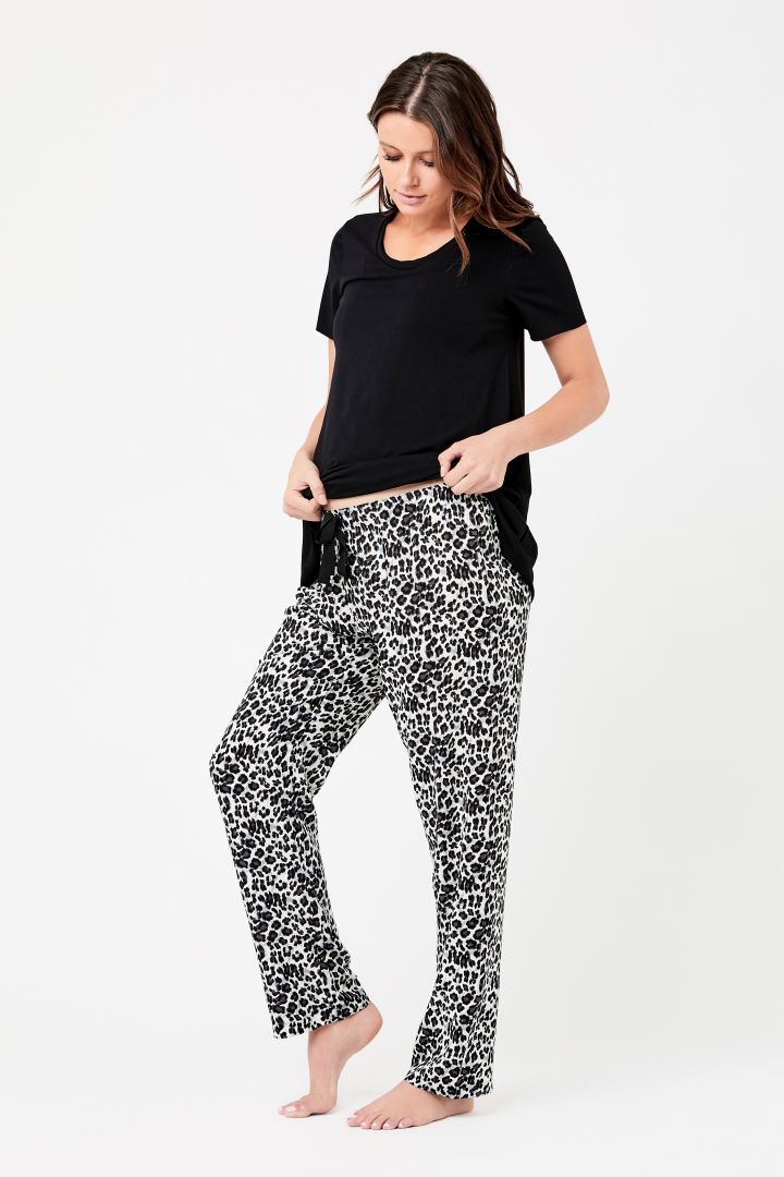 Maternity Pyjama and Lounge Trousers with Leopard Print