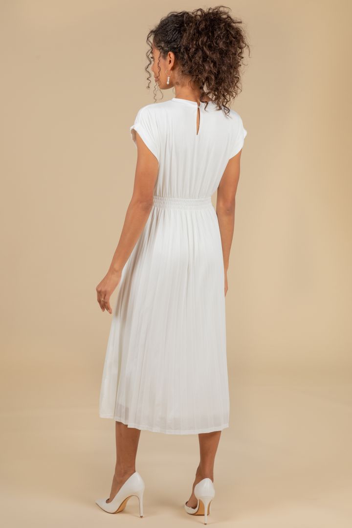 Midi Umstandsbrautkleid mit Plissees