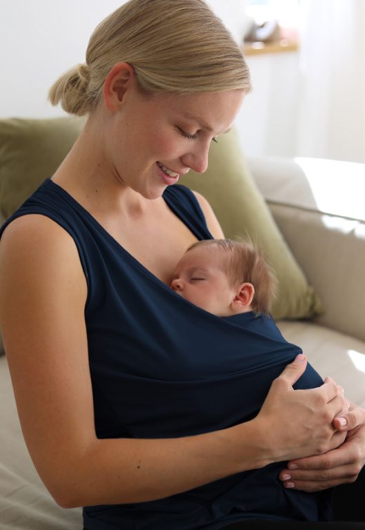 Eco Viskose Skin to Skin Baby Bonding Top navy