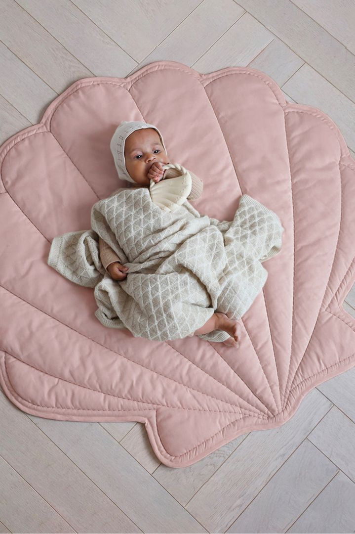 Organic Spielmatte und Krabbeldecke Muschel altrose