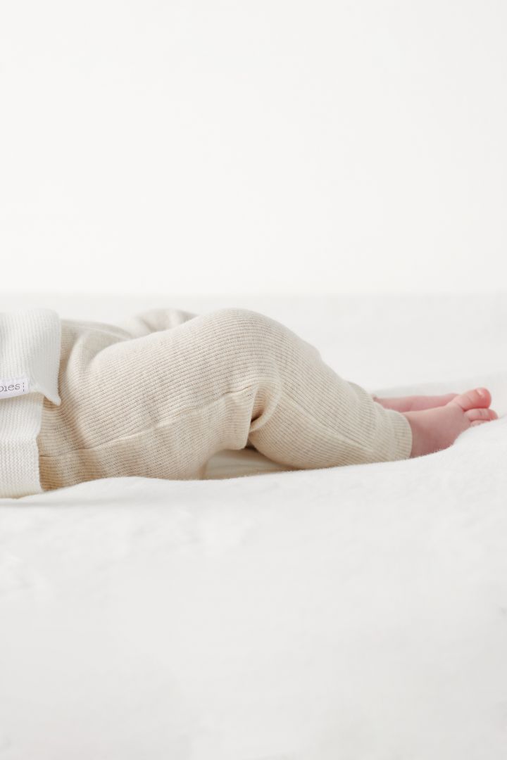 Rib Knit Baby Trousers beige